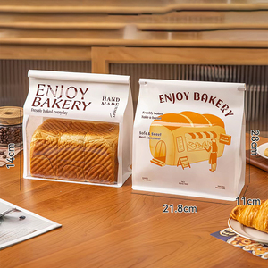 Sac à pain en <span class=keywords><strong>papier</strong></span> kraft écologique de qualité alimentaire avec logo personnalisé, fenêtre transparente et fermeture à lien métallique refermable - Product Image 6
