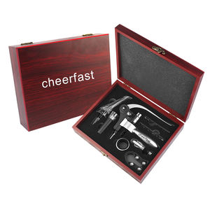 Lot de 8 tire-bouchons manuels en gros pour bouteilles de vin avec coffret en bois classique – Idéal comme cadeau - Product Image 2