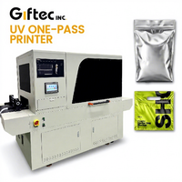 Imprimante à bande UV Giftec à passage unique pour sacs non tissés et en plastique, machine numérique à jet d'encre haute vitesse CMYKW, imprimante de cartes