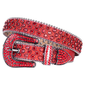 <span class=keywords><strong>Ceinture</strong></span> en Denim de Style Européen Américain Incrusté de Diamants <span class=keywords><strong>Bleu</strong></span> Patch Transfrontalier Commerce Extérieur Ceintures en Plastique PU Hommes Mode Féminine - Product Image 2