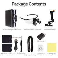 Zoomable 2.5x 3.5x Surgical Loupes with Wireless LED Headlight Lightweight High Definition Magnifier for Dental ENT Surgery