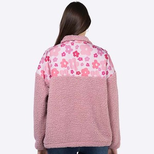 Patchwork Femmes Contraste Lâche OEM/ODM Sherpa <span class=keywords><strong>Veste</strong></span> Aztèque Polaire Bouton Up Pull À Capuche Sans String Sweat Surdimensionné - Product Image 5