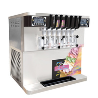 Machine à crème glacée molle de table à usage commercial, machine à crème glacée automatique, 7 saveurs, machine à crème glacée