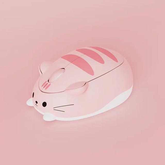 Akko Cat Theme Mice 1200 DPI Pink Grey Orange Design Gaming Office 2.4G Wireless Mouse