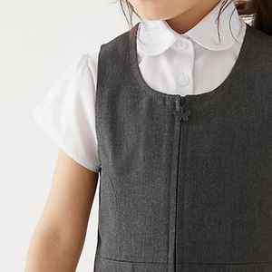 Uniforme scolaire pour filles d'<span class=keywords><strong>Afrique</strong></span>, robe courte, tablier, ensemble chemise, manches courtes, chemises blanches, modèles d'uniformes pour l'école primaire, OEM ODM - Product Image 6