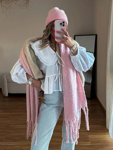 Femme élégant Chic dame rue hauts femmes printemps été à manches longues Cardigan Blouse mode à lacets col claudine chemises - Product Image 5