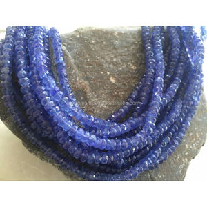 Cuentas Sueltas de Tanzanita Natural de Primera Calidad, Cuentas Redondas Facetadas de 3mm-5mm, Azul Real, para la Fabricación de Joyas, Precio al por Mayor - Product Image 1