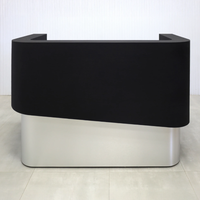 Comptoir de réception modulaire personnalisé noir mat de haute qualité pour exposition, magasin ou entreprise