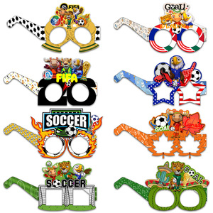 Occhiali di <span class=keywords><strong>Carta</strong></span> con Manico per Festa a Tema USA-Canada-Messico 2026, Accessori per Foto e Decorazioni a Tema Calcio - Product Image 5