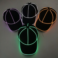Casquette de baseball lumineuse à fil EL très demandée, chapeau LED lumineux, casquette de costume éclairée pour carnaval, boîte de nuit, fête rave, accessoires