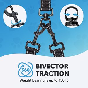 New Design Adjustable Reflective Nylon <b>Dog</b> Leash Suitable for Large <b>Dogs</b> <b>Double</b>-<b>Leaded</b> <b>Dog</b> Leash - Product Image 3