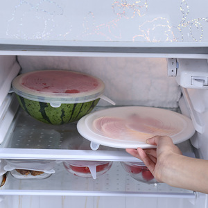 Silicone Food Storage Lid Set 6-Piece Clip-On Transparent Freshness Preservation Kitchen Dish Bowl Cover - Product Image 2