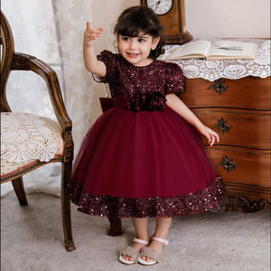 MQATZ bambine nuovo modello neonato <span class=keywords><strong>bambina</strong></span> manica corta principessa formale abito da festa - Product Image 5