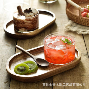 Acacia Wood Solid Wood <b>Tray</b> Oval Rectangular Dessert Fruit Serving <b>Tray</b> For Coffee <b>Tea</b> Hotel Use - Product Image 2