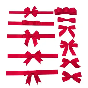 定制预绑缎带蝴蝶结丝带，带松紧带，用于礼品盒包装