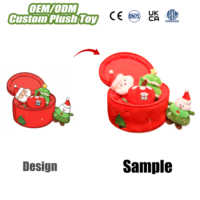 Coffret Cadeau de Noël Personnalisé : Ensemble de Jouets en Peluche Mini Père Noël, Pomme, Bonhomme de Neige, Porte-clés, en Coton PP et Maille, Vente en Gros OEM
