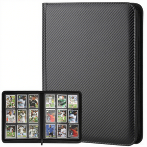 <span class=keywords><strong>Album</strong></span> classeur en cuir PU MIO avec fermeture éclair, couleurs tendance disponibles, 9 pochettes, 540+ cartes, porte-cartes de visite et passeport de qualité supérieure - Product Image 1