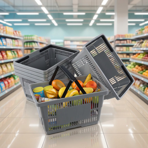 Cesta de Compras Rodante Resistente con Asa Telescópica para Tiendas de Abarrotes - Product Image 1