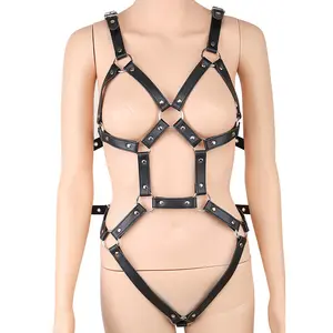 BDSM sabuk harness kulit perbudakan slave baju lingerie seksi slave pakaian fetish menyenangkan pakaian erotis
