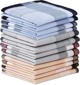 Mouchoirs en <span class=keywords><strong>coton</strong></span> rayés 40x40cm, teints en fil, <span class=keywords><strong>pour</strong></span> hommes, vente en gros en vrac, directement <span class=keywords><strong>de</strong></span> l'usine OEM, idéal comme <span class=keywords><strong>cadeau</strong></span>, lot <span class=keywords><strong>de</strong></span> douze. - Product Image 1