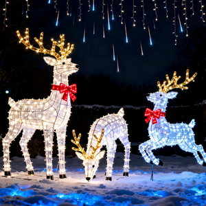 Luces con Motivo de Reno Navideño que Aportan un Toque Festivo a Centros Comerciales, Hoteles, Parques y Eventos Invernales - Product Image 1