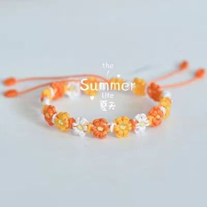 Boho Adjustable Macrame Floral String <b>Bracelet</b> Handmade Pastel Daisy Flower Braided <b>Bracelet</b> - Product Image 6