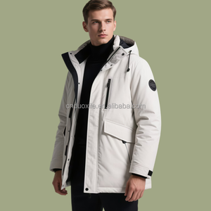 בחוץ למטה ז 'קט פופר תנועה גבוהה בחורף ציד zip עד harity bummed גברים מרופד לשמור על פרווה חמה - Product Image 5