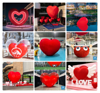 Ballon géant gonflable personnalisé en forme de cœur rouge pour fiançailles, Saint-Valentin, mariage, décoration de scène, publicité