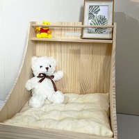 Lit pour chat et petit chien en bois massif de style danois ancien - Aucun assemblage requis