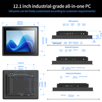 Moniteur à écran tactile intégré en aluminium IP65 10 "12" 15.6 "21.5" affichage tactile capacitif sans ventilateur pour l'automatisation industrielle