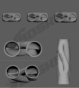 Tuyau d'échappement en Z universel en acier inoxydable 316 pour usine, imprimé en 3D, diamètres 2.25''/2.5''/2.76''/3''/3.5'' - Product Image 2