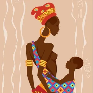 Seni Afrika Modern dengan Lukisan Minyak Wanita untuk Dekorasi Rumah Ruang Tamu