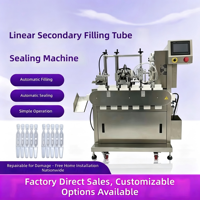 Machine de remplissage et de scellage linéaire entièrement automatique à dose unique pour cosmétiques, huiles essentielles, tubes souples à cinq rangées, scellage par ultrasons