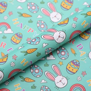 Papier d'emballage de Pâques DAMAI pour enfants et adultes, emballage cadeau de fête avec motif d'œuf, de lapin et de lettres joyeuses de Pâques, emballage de Pâques - Product Image 4