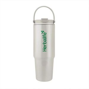 30oz Stainless Steel Gradient Carrying Cup with Straw - Portable Car Insulated Cup for Keeping <b>Hot</b> or Cold <b>Drinks</b> Warm - Product Image 6
