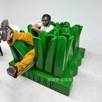 Fauteuil de salon Pratone Art Grass de designer, tendance, inclinable, grand format, en forme de cactus, fait main, pour salon