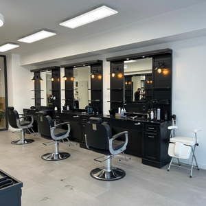 Luxury Modern Design Wood Mirror Station Commercial New Model 185 Barber Shop Furniture Including Salon Chair Pedicure <b>Foldable</b> - Product Image 3