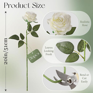 ดอกกุหลาบสีน้ำเงินปลอม ขายส่งจำนวนมาก ดอกกุหลาบกำมะหยี่สีน้ำเงินแบบพิเศษสำหรับงานแต่งงาน ขอแต่งงาน และตกแต่งบ้าน - Product Image 5