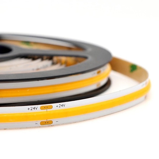 High Brightness RA CRI 90 Flexible COB Led Strip 12V 24V 3mm 5mm 8mm Adjustable Dimmable 3000K 4000K 6500K COB Led Tape Light