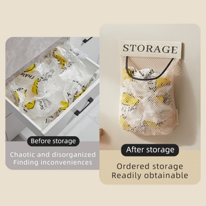 Custom logo Printed Kitchen Closet Organizer Net Bag Potato Vegetable <b>Wall</b> <b>Hanging</b> Garbage Bag <b>Storage</b> Mesh <b>Storage</b> Bag - Product Image 2