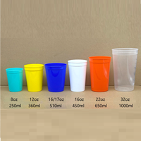Gobelets en plastique de stade réutilisables, écologiques, incassables, de haute qualité, à large ouverture, personnalisés, 8 oz, 12 oz, 16 oz, 22 oz, 32 oz