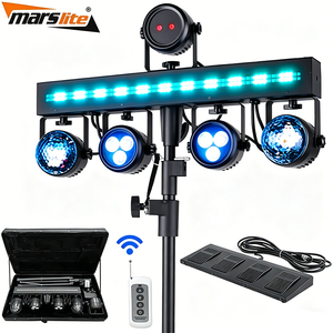 Sistema de Iluminación Portátil para DJ, Luces LED de <span class=keywords><strong>Discoteca</strong></span> con Efectos Combinados, 2 Soportes de Luz para Fiestas, Discotecas y Bares - Product Image 1