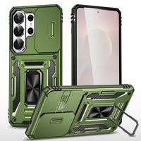 Coque de protection antichoc pour téléphone avec protection coulissante pour l'objectif et anneau rotatif pour Samsung Galaxy S23 Ultra