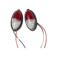Feu de position latéral LED ovale en forme de goutte d'eau, bicolore, étanche, pour remorque et poids lourd