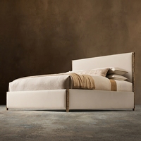 Lit Hugo de luxe en bois massif, lit king-size ou queen-size, hôtel, villa, vente en gros sur mesure