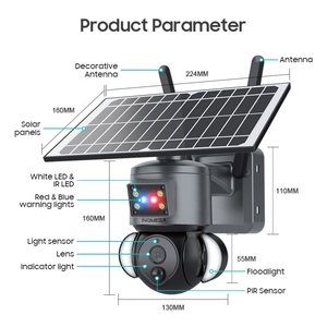 Caméra d'éclairage solaire 4G WIFI sans fil HD 3MP conception d'explosions transfrontalières en plastique électronique grand public - Product Image 6