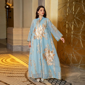 Dubai Pocket Abaya Big Ruffle Sleeves Islamic Clothing Flowy Muslim Dress Flare Cuff Modest Abaya