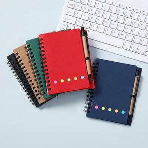 Set de Cuadernos de Notas Autoadhesivos en Espiral A6, Herramienta Esencial para Estudio y Oficina, Bloc de Notas Adhesivas de Papel Kraft, Libro de Hojas Sueltas con Espiral para Notas - Product Image 1