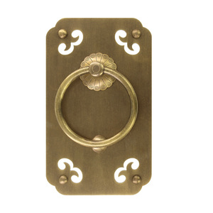 Poignée de frappeur de porte en laiton antique de style chinois, 13.5cm x 9.7cm, pour porte en bois, installation facile - Product Image 3