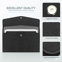 Porte-documents en cuir PU A4 opaque, organiseur de dossiers, pochette de classement, pochette magnétique à fermeture à pression, marque ZJ